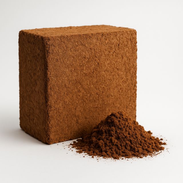 Compressed 5 kg cocopeat block with loose coco peat